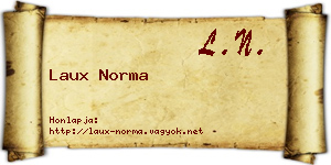Laux Norma névjegykártya